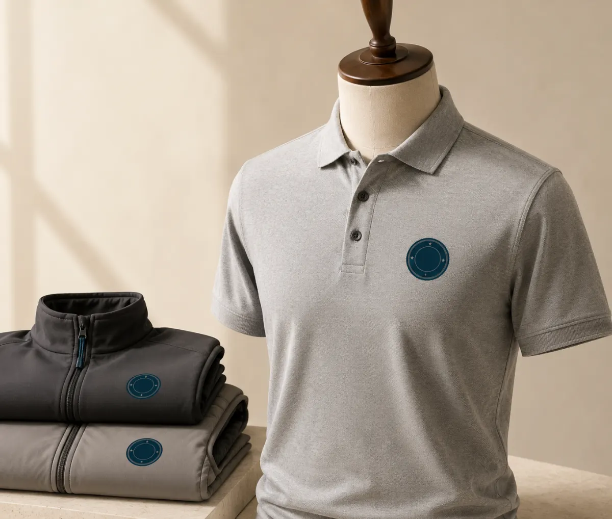 Polo professionnel au marquage DTF haute définition